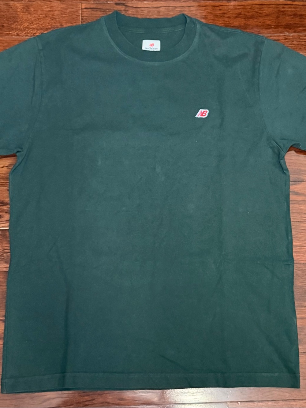 New Balance Men’s Dark Green Logo Crew Neck T‑Shirt Size Large